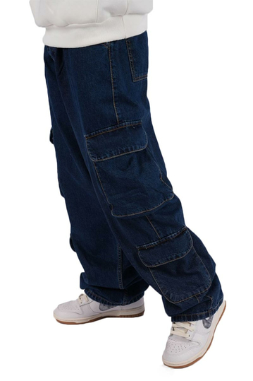 Multi Pocket Jeans Dark Blue Denim