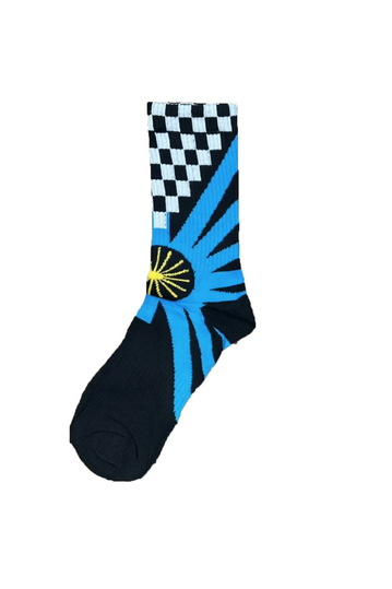 Checkerboard Socks Blue