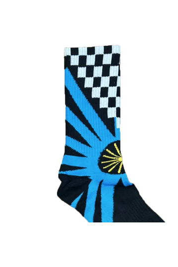 Checkerboard Socks Blue
