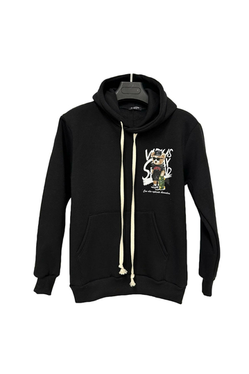 Teddy Bear Φούτερ με Κουκούλα Μαύρο Can Also Replicate Themselves