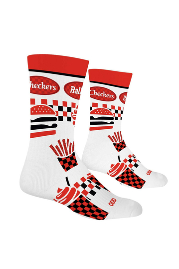 Cool Socks Checkers & Rallys Food Men's Socks