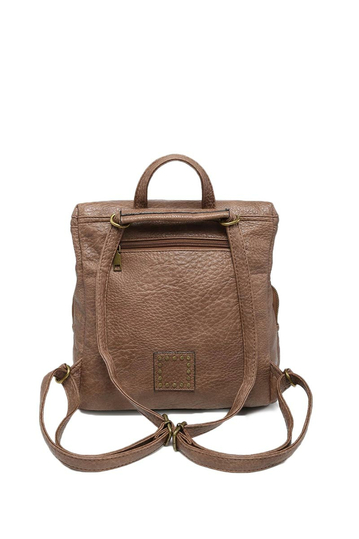 Backpack With Exterior Pockets Taupe