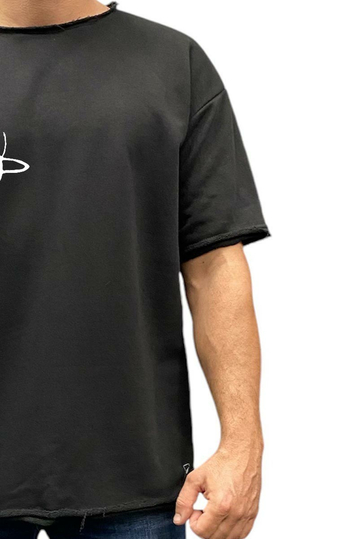 Bigbong Planets Oversize T-shirt French Terry Black