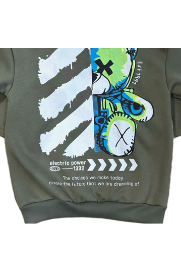 Unisex Φούτερ Teddy Bear Electric Power Olive