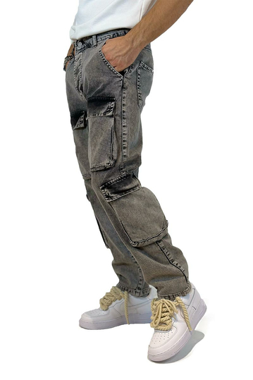 Multi Pocket Jeans Light Grey Wash