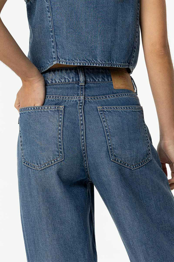 Tiffosi Celine Wide Leg Jeans Medium Blue