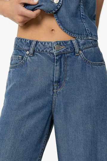 Tiffosi Celine Wide Leg Jeans Medium Blue
