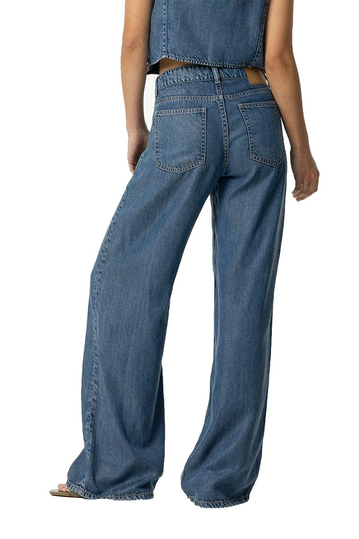 Tiffosi Celine Wide Leg Jeans Medium Blue