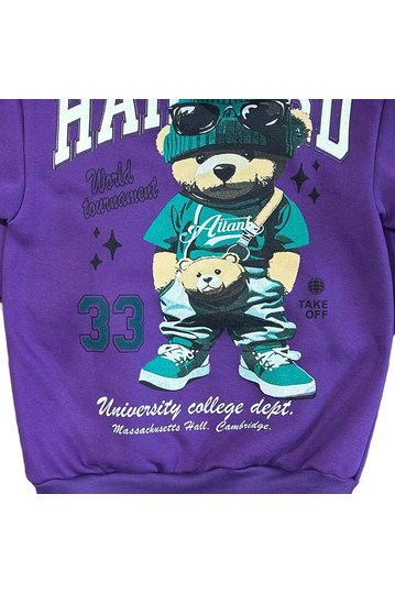Unisex Φούτερ Teddy Bear Harvard Purple