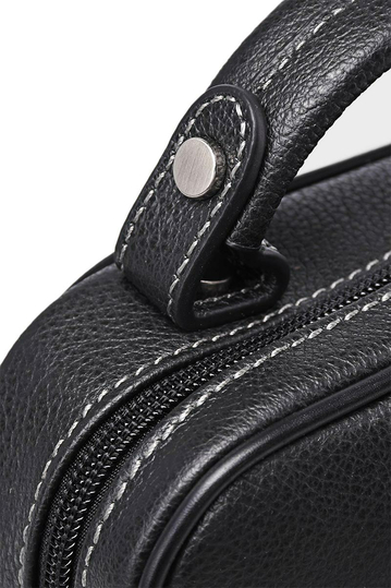Zevento Crossbody Leather Bag Black