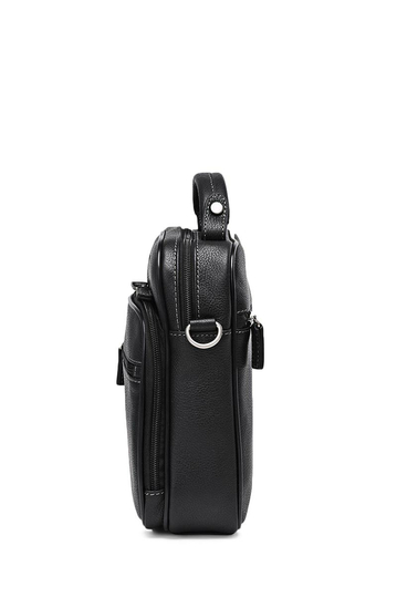 Zevento Crossbody Leather Bag Black