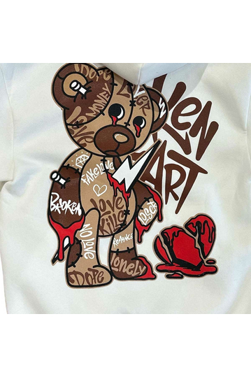 Unisex Φούτερ Teddy Bear Broken Heart Cream