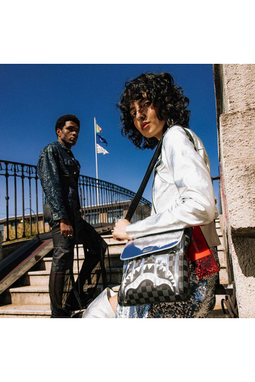 Sprayground Metallic Drip Sharks In Paris Crossbody Bag