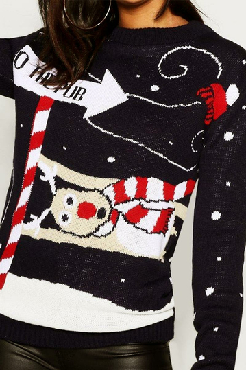 To The Pub Christmas Jumper Black
