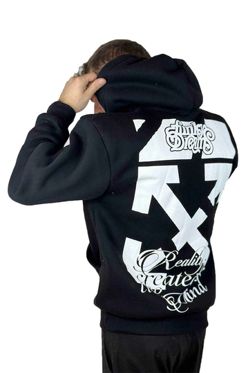 Funky Dreams Φούτερ με Κουκούλα μαύρο