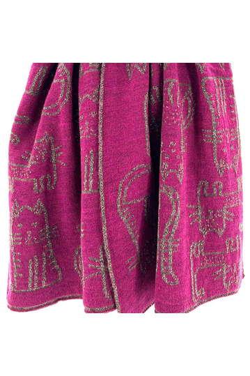 Scarf Fuchsia With Cats