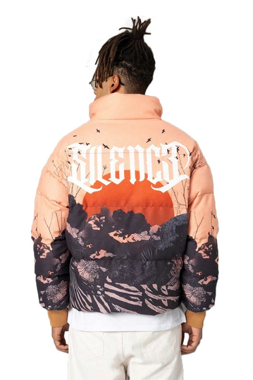 Ανδρικό Puffer μπουφάν πορτοκαλί