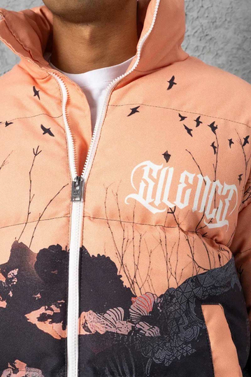 Ανδρικό Puffer μπουφάν πορτοκαλί