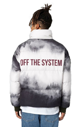 Ανδρικό Puffer μπουφάν λευκό/μαύρο