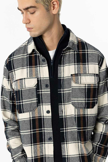 Tiffosi καρό πουκάμισο φανέλα σκούρο navy