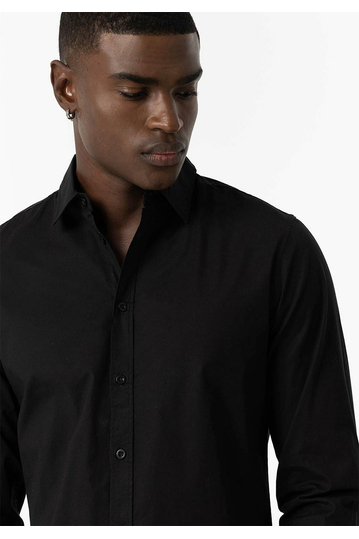 Tiffosi πουκάμισο ποπλίνα μαύρο