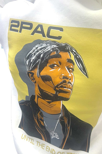 Tupac Unisex Hoodie Ecru