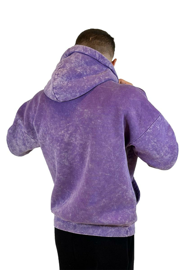 Φούτερ με Κουκούλα Washed Lilac
