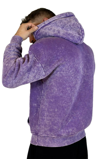 Φούτερ με Κουκούλα Washed Lilac