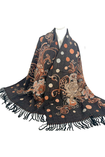 Vintage Viscose Scarf Brown
