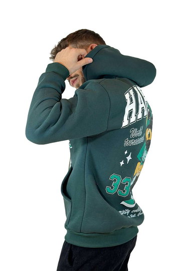 Teddy Bear Harvard Φούτερ με Κουκούλα Forest Green