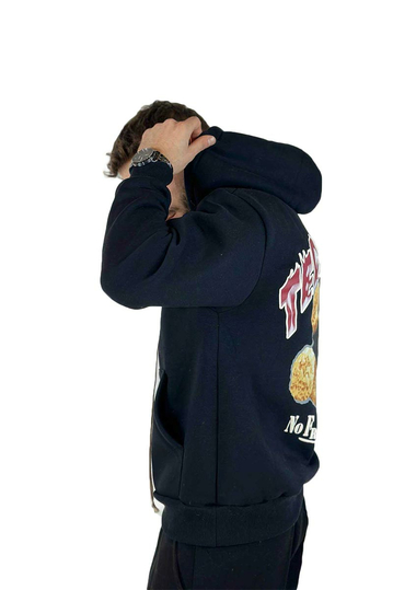 Teddy Bear No Free Hugs Φούτερ με Κουκούλα Black