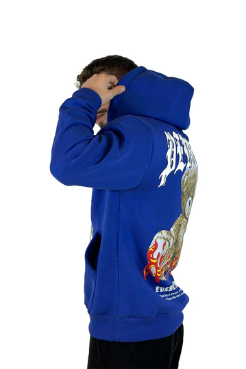 Teddy Bear Everlasting Hope Φούτερ με Κουκούλα Royal Blue
