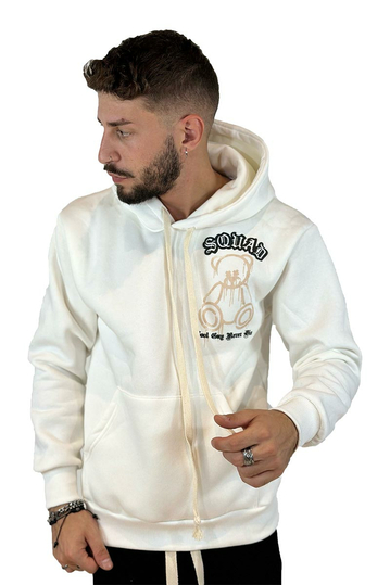 Teddy Bear Squad Φούτερ με Κουκούλα Cream