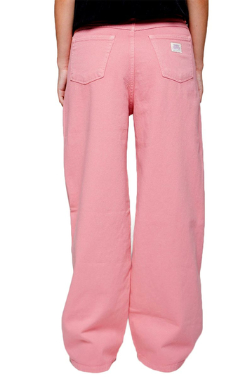 Kaotiko Unisex Oversize Baggy Jeans Dark People Pink