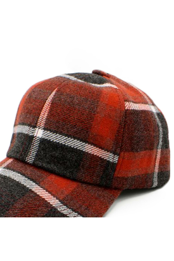 Winter Baseball Cap Red Check