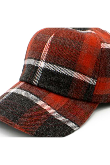 Winter Baseball Cap Red Check