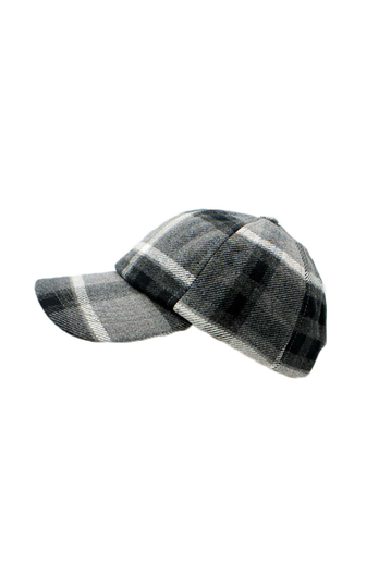Winter Baseball Cap Black Check