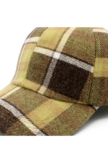 Winter Baseball Cap Beige Check