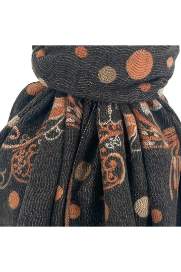 Vintage Viscose Scarf Brown