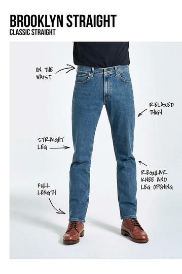 Lee Brooklyn Straight Jeans - Clean Black