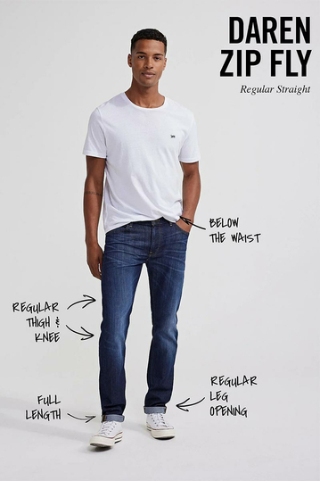 Lee Daren Zip Fly Straight Jeans - Powder