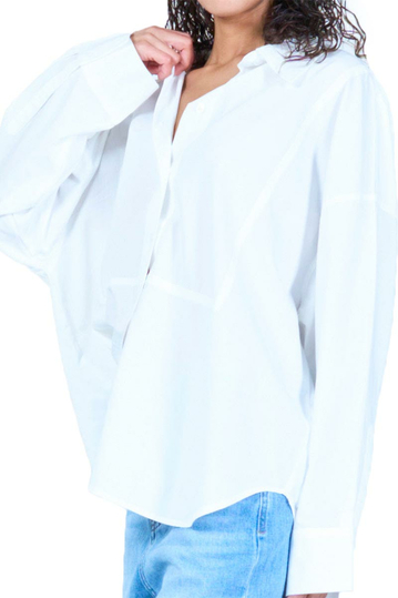 Oversized Shirt White Cotton/Tencel