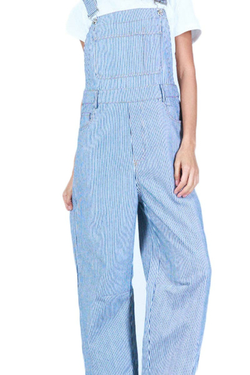 Γυναικεία denim σαλοπέτα ριγέ λευκό/μπλε