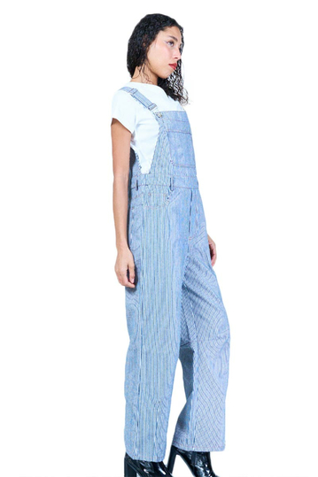 Γυναικεία denim σαλοπέτα ριγέ λευκό/μπλε