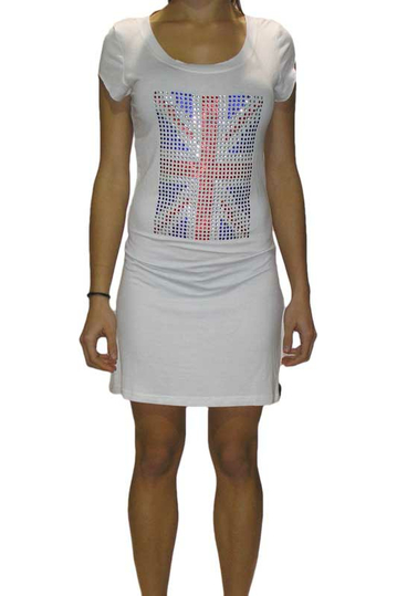 British flag mini dress in white