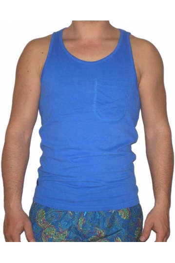 Humor Babut μπλε ρουά ανδρική αμάνικη μπλούζα με τσέπη