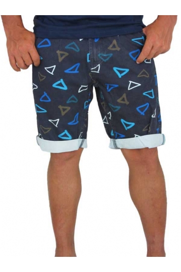 Humor Nieder men's chino shorts blue with all over print