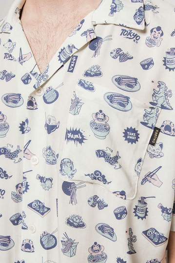 Kaotiko Unisex Camp πουκάμισο Kawaii Ivory