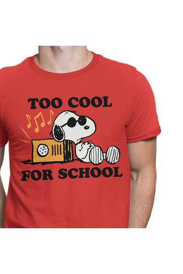 Peanuts Snoopy Too Cool For School T-Shirt Red