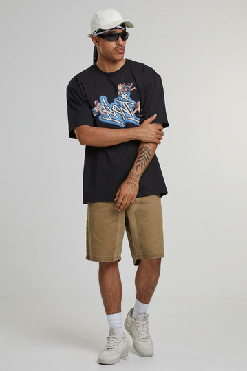 Karl Kani T-Shirt Woven Signature Airbrush Amor Black